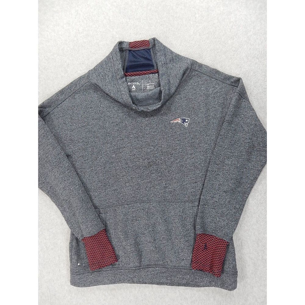 New England Patriots NFL Cowl Neck Sweatshirt (Women's Small) Blue